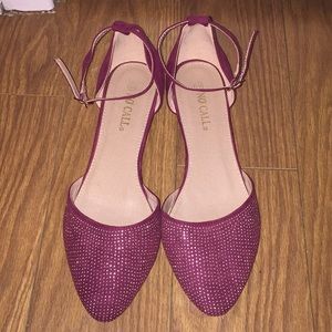 Burgundy Sandals w/ Gold Beading